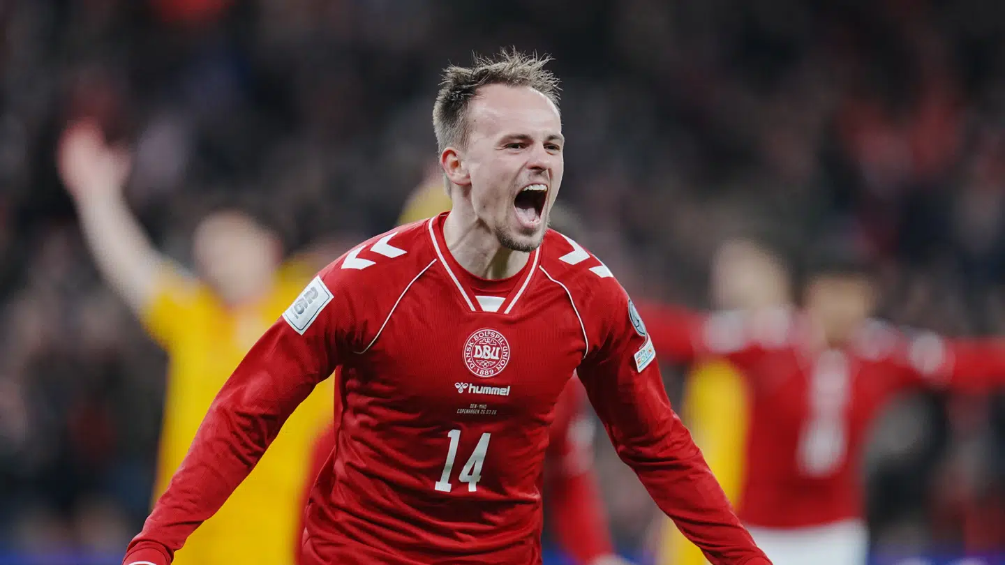 VM-kvalifikationskampen mellem Danmark og Nordmakedonien i Parken i København torsdag den 26. marts 2026.