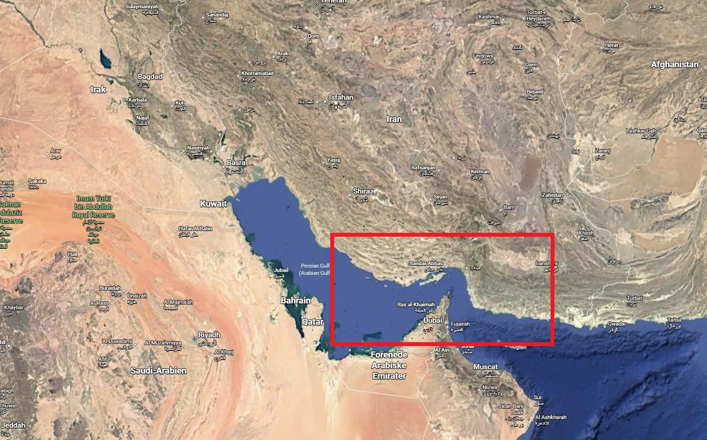 Den iranske sydkyst omkring Hormuzstrædet er et muligt mål for USA. Men det kan ende med en svær situation for Trump.