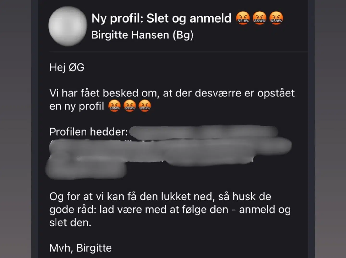 Sådan lød beskeden fra Øregård Gymnasiums rektor torsdag, da en ny profil dukkede op.