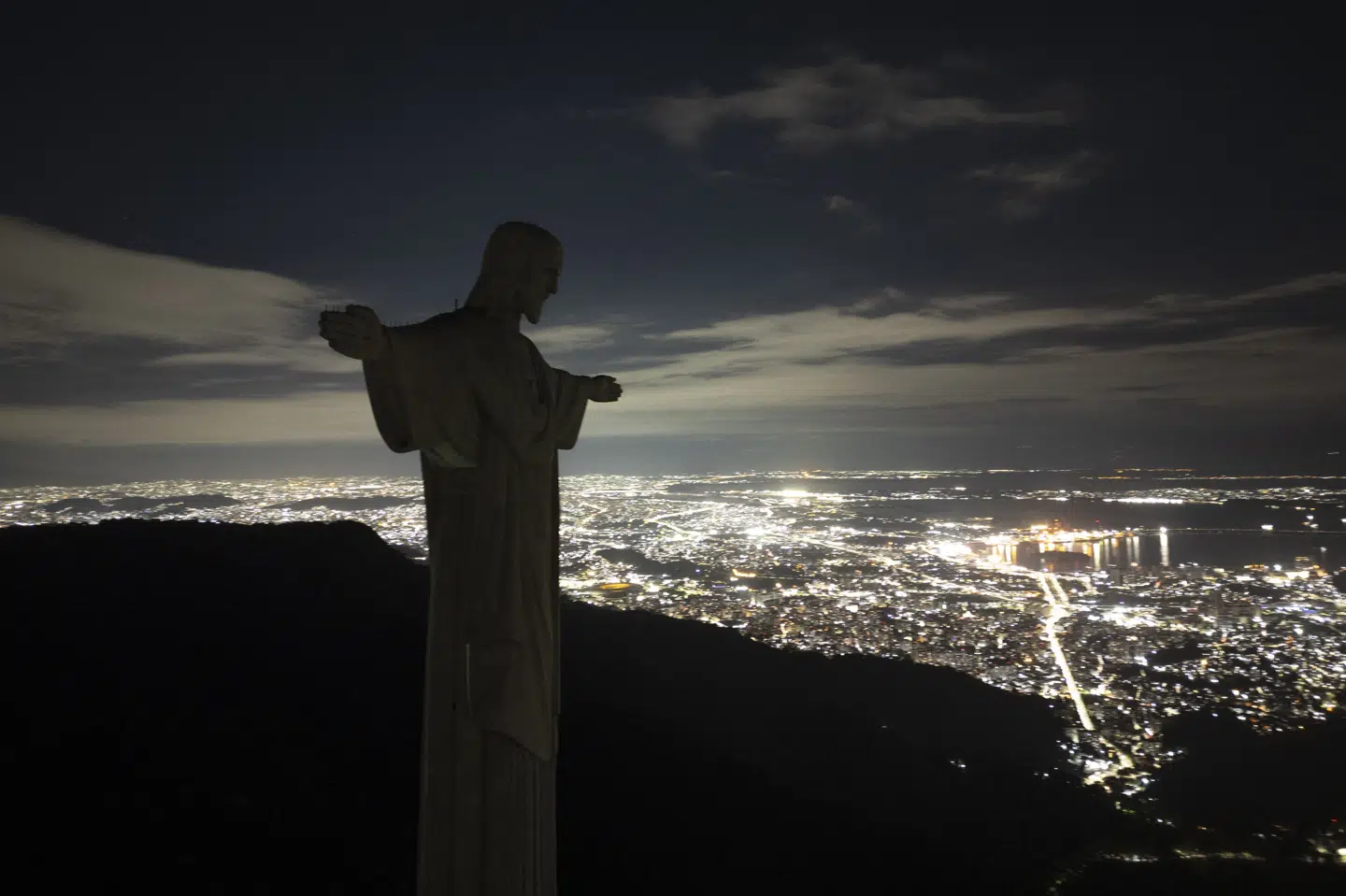 Under Earth Hour i 2025 blev lyset, som normalt oplyser kristusstatuen Cristo Redentor i Brasilien, slukket. (Arkivfoto).
