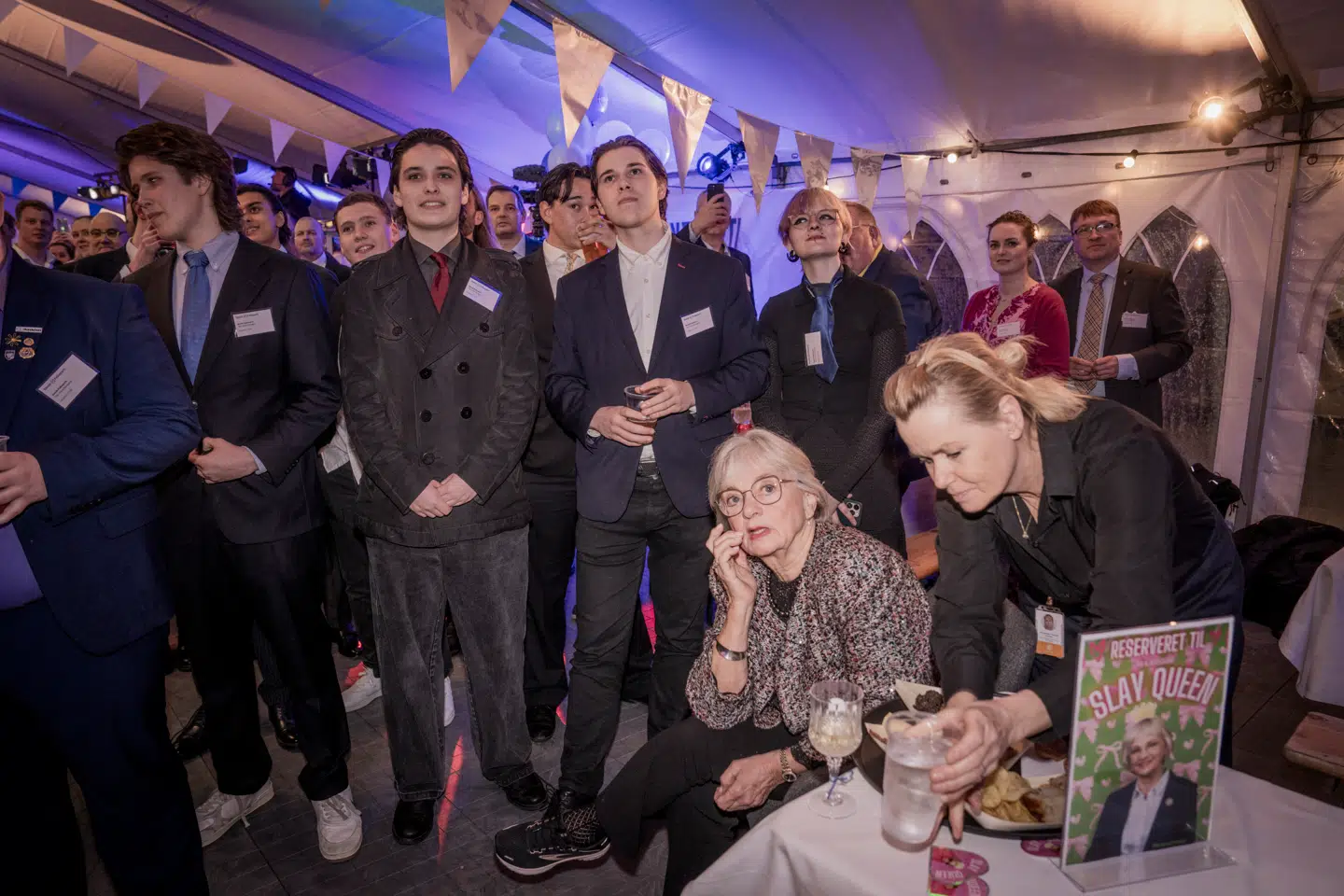 Pia Kjærsgaard til valgfest hos Dansk Folkeparti.