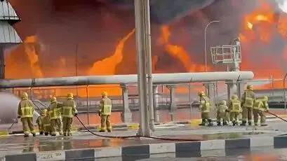 Stor brand i lufthavn: 'Voldsomt beskadiget'