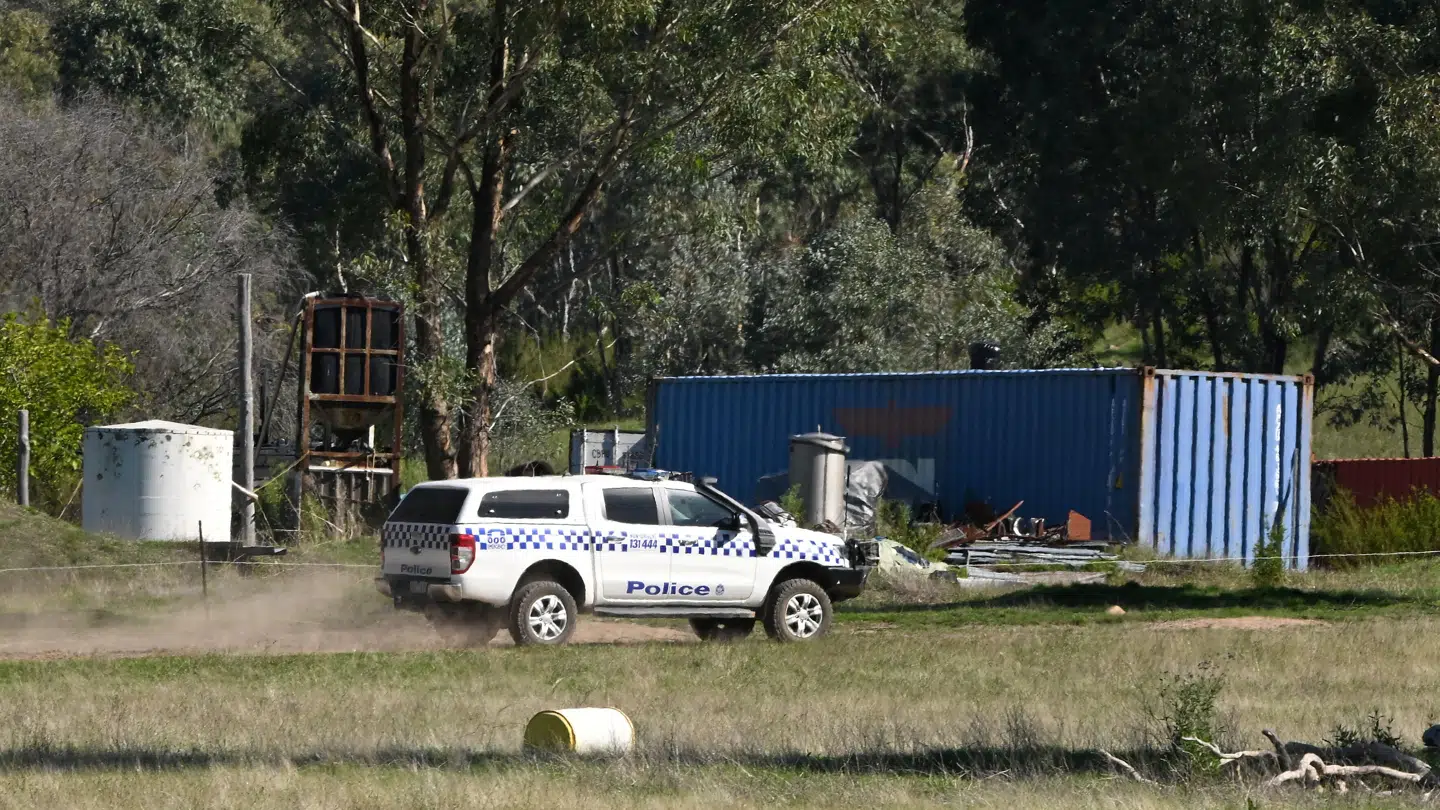 En politibil på stedet, hvor Desmond Freeman angiveligt skulle være blevet skudt og dræbt af Victoria Police.