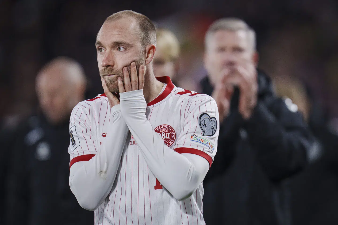 Danmarks Christian Eriksen efter VM-kvalifikationskampen mellem Tjekkiet og Danmark på epet Arena i Prag tirsdag den 31. marts 2026. (Foto: Liselotte Sabroe/Ritzau Scanpix).