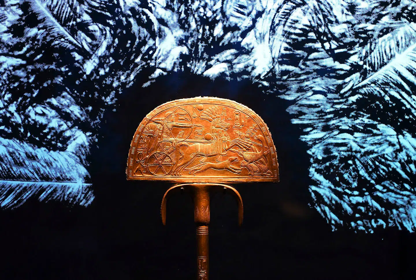 En vifte med struds fra den egyptiske udstilling.