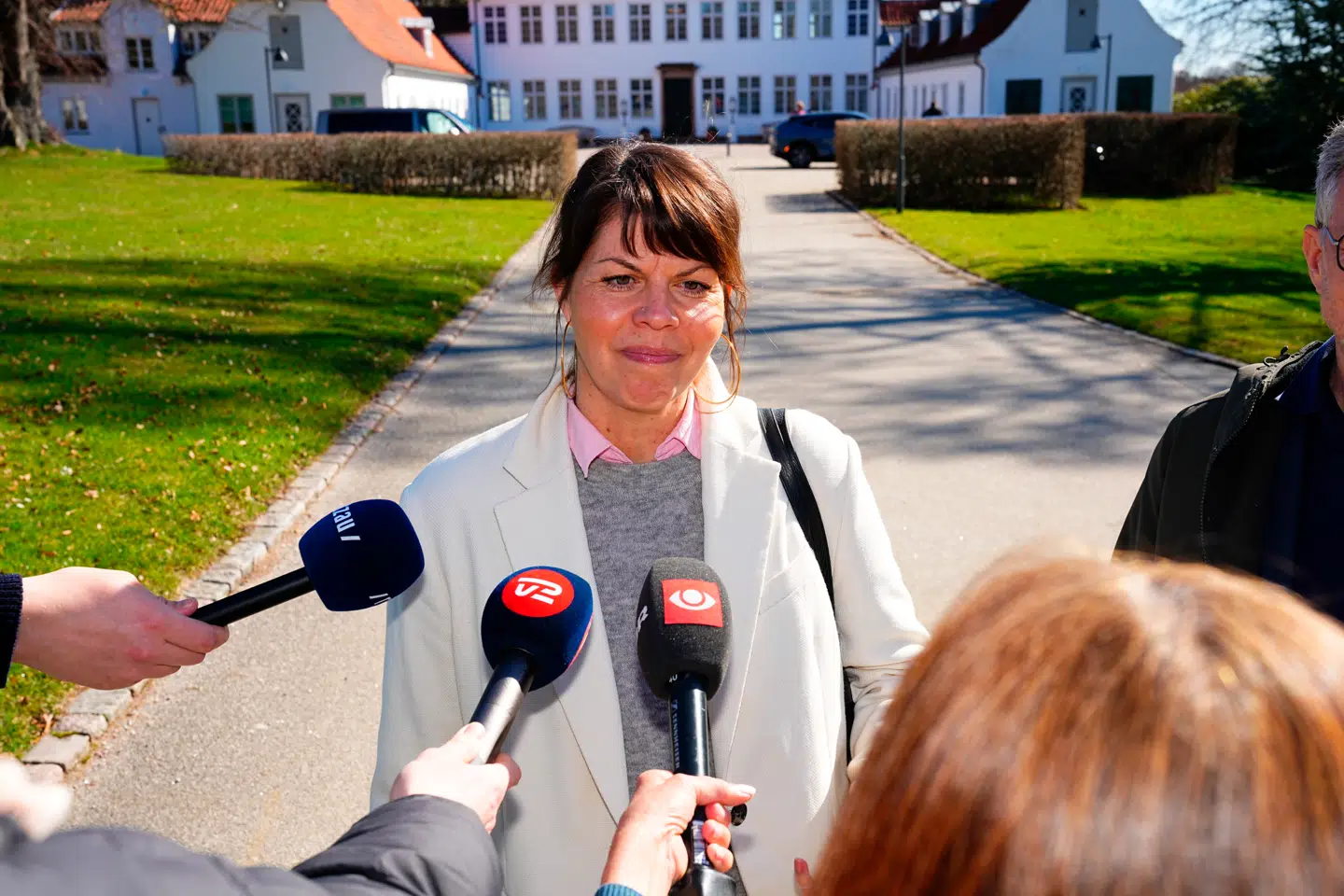 Alternativets Franciska Rosenkilde og Torsten Gejl har været til forhandlinger på Marienborg onsdag.
