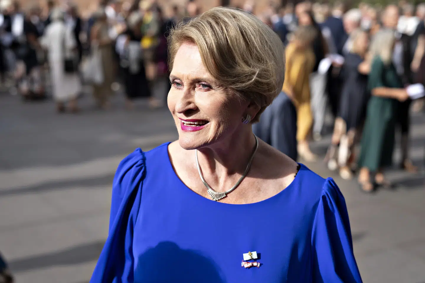 Karin Salling på den røde løber ved Aarhus Teater under Aarhus Festuge i 2025. (Arkivfoto).