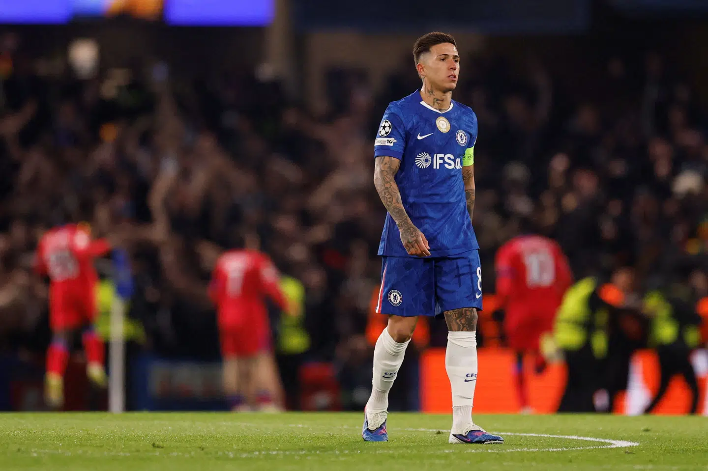 Viceanfører Enzo Fernandez er ikke med for Chelsea i de to næste kampe mod Port Vale og Manchester City. (Arkivfoto).