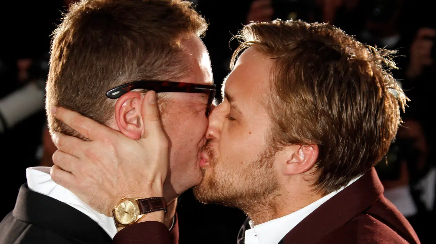 Instruktør Nicolas Winding Refn (tv) og skuespiller Ryan Gosling (th) ved Cannes Film Festival i 2011.