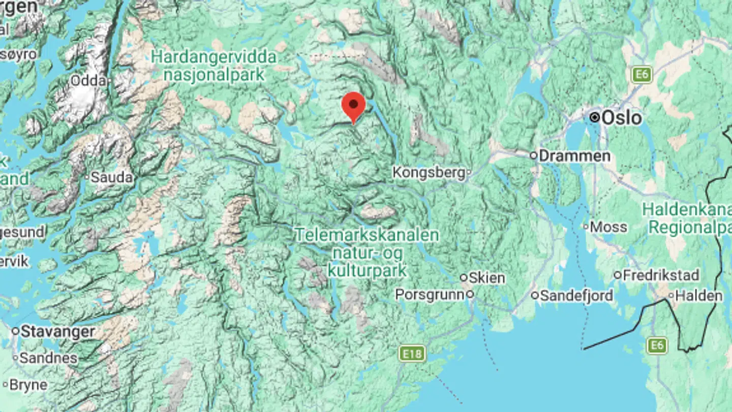 Gaustatoppen ligger stik vest for Oslo.