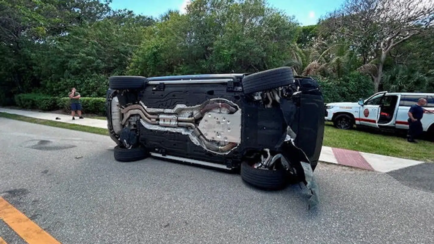 Under ulykken i Florida endte Tiger Woods' bil med at rulle om på den ene side.
