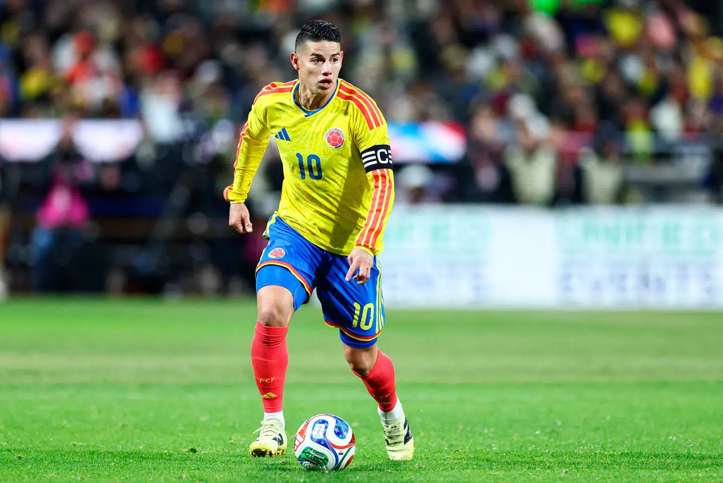 James Rodriguez under en landskamp mod Australien sidste år.