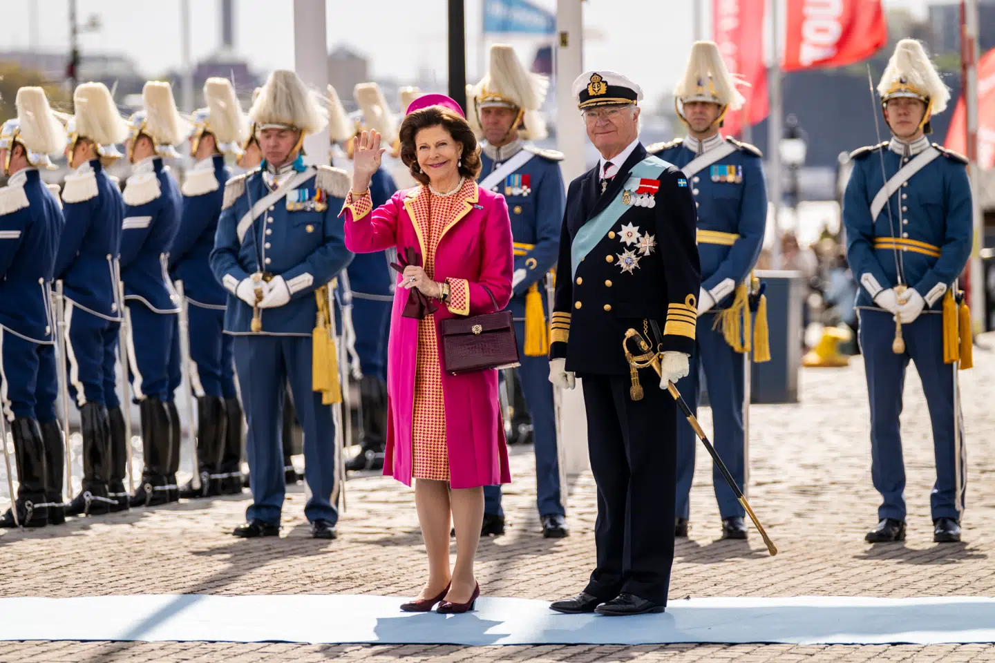 Kong Carl XVI Gustaf og dronning Silvia modtog i 2024 det danske kongepar, der var på statsbesøg efter tronskiftet.