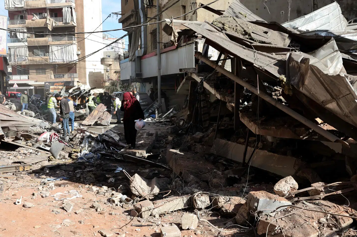 Israelske angreb har lagt bygninger i ruiner i den libanesiske hovedstad, Beirut. Det er uklart, hvor i Beirut Ali Yusuf Harshi befandt sig, da han blev dræbt. (Arkivfoto).