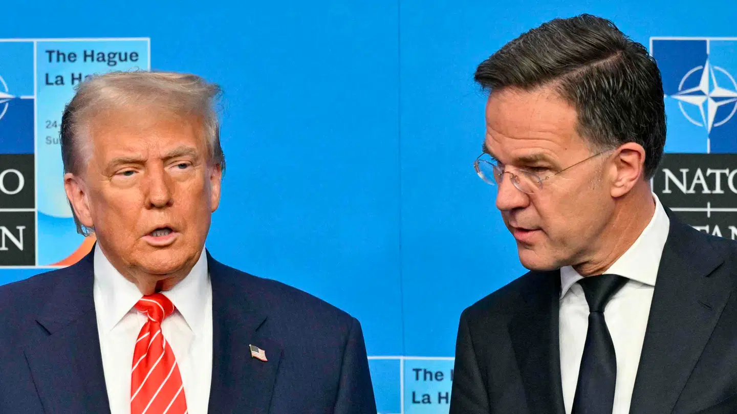 Donald Trump (tv.) og Mark Rutte mødtes tidligere på ugen.