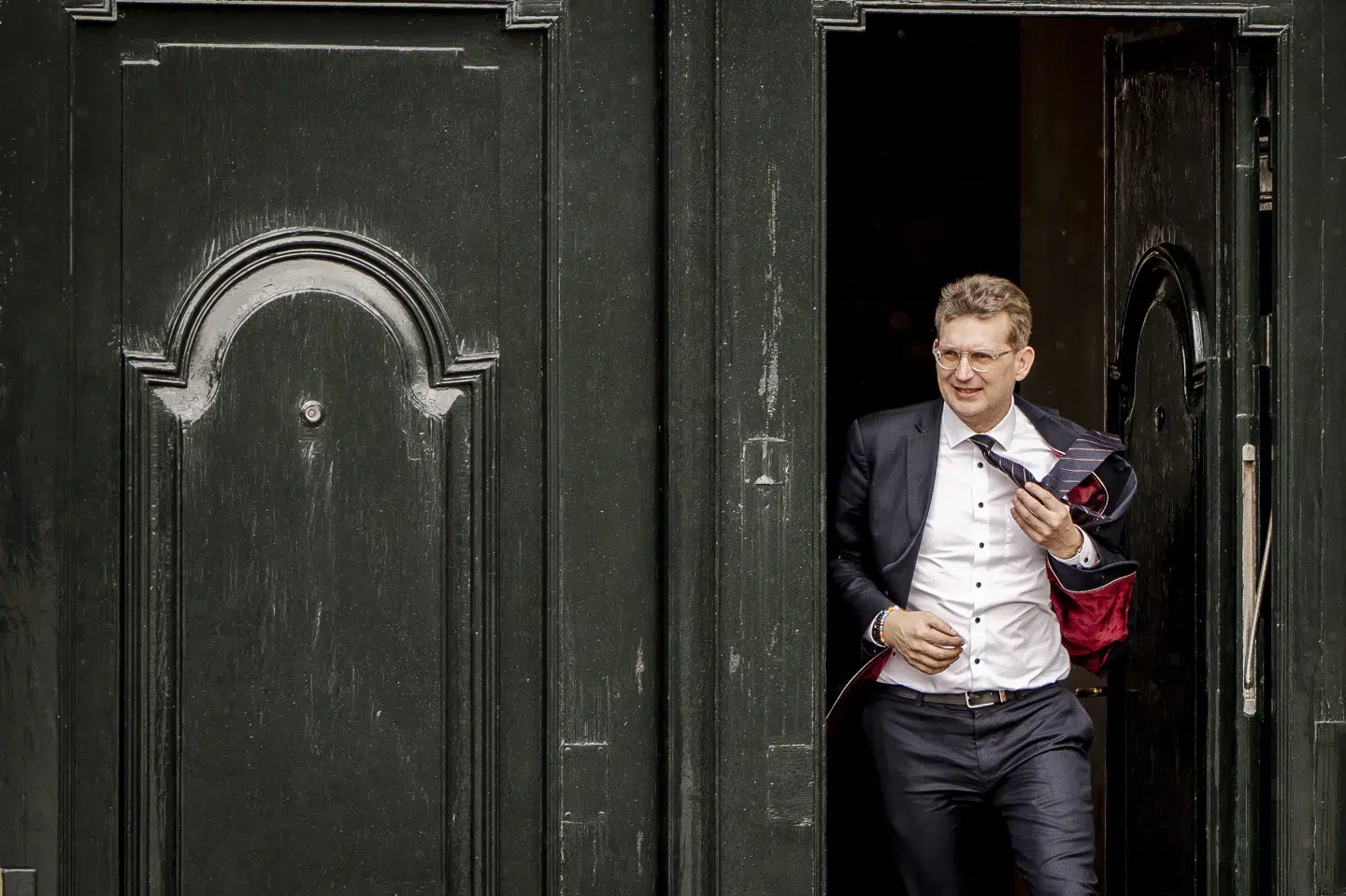 Formand for Venstre Troels Lund Poulsen efter kongerunden hvor han har peget på en kongelig undersøger på Amalienborg Slot. Han er blevet opereret akut og må holde sig i ro. (Arkivfoto).