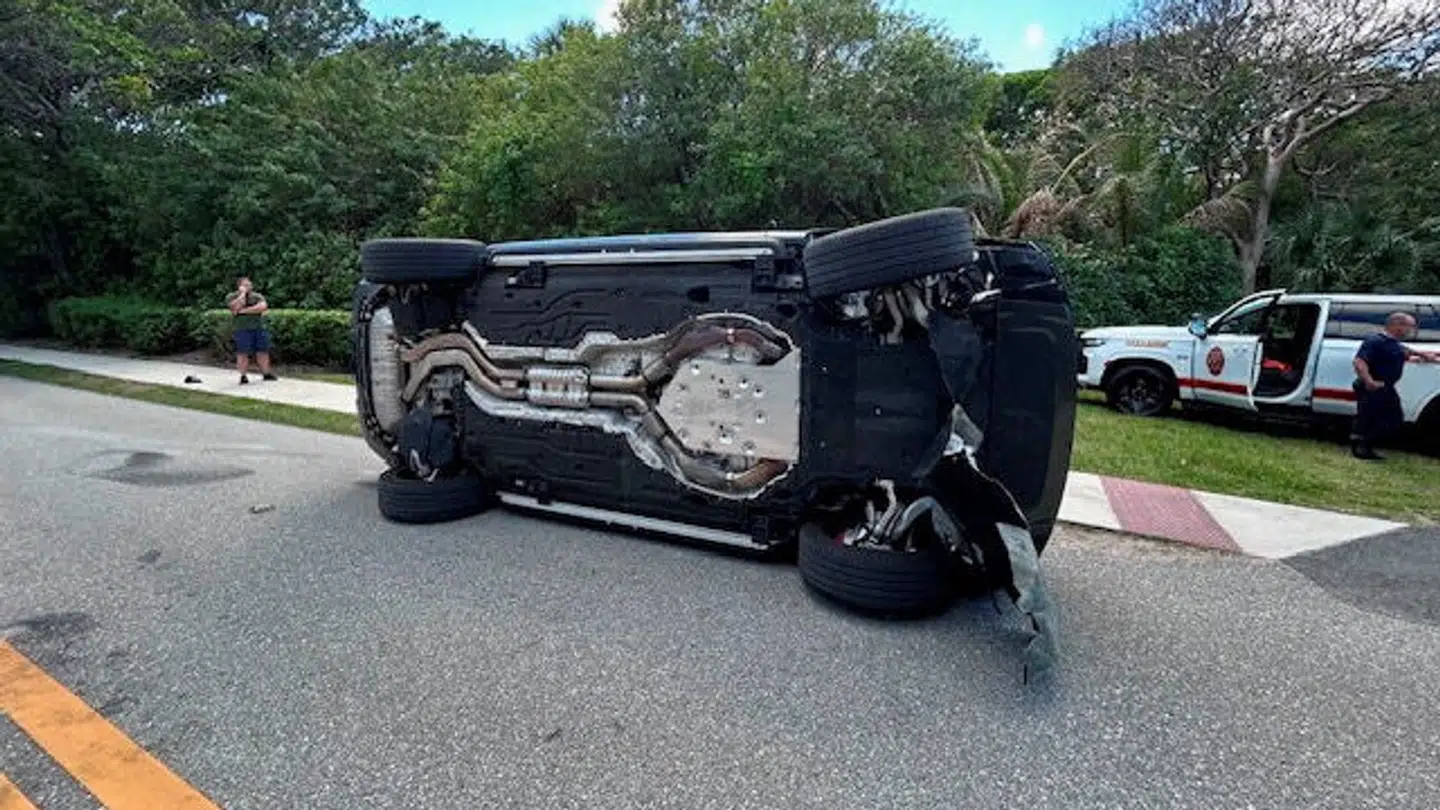 Tiger Woods' bil efter ulykken.