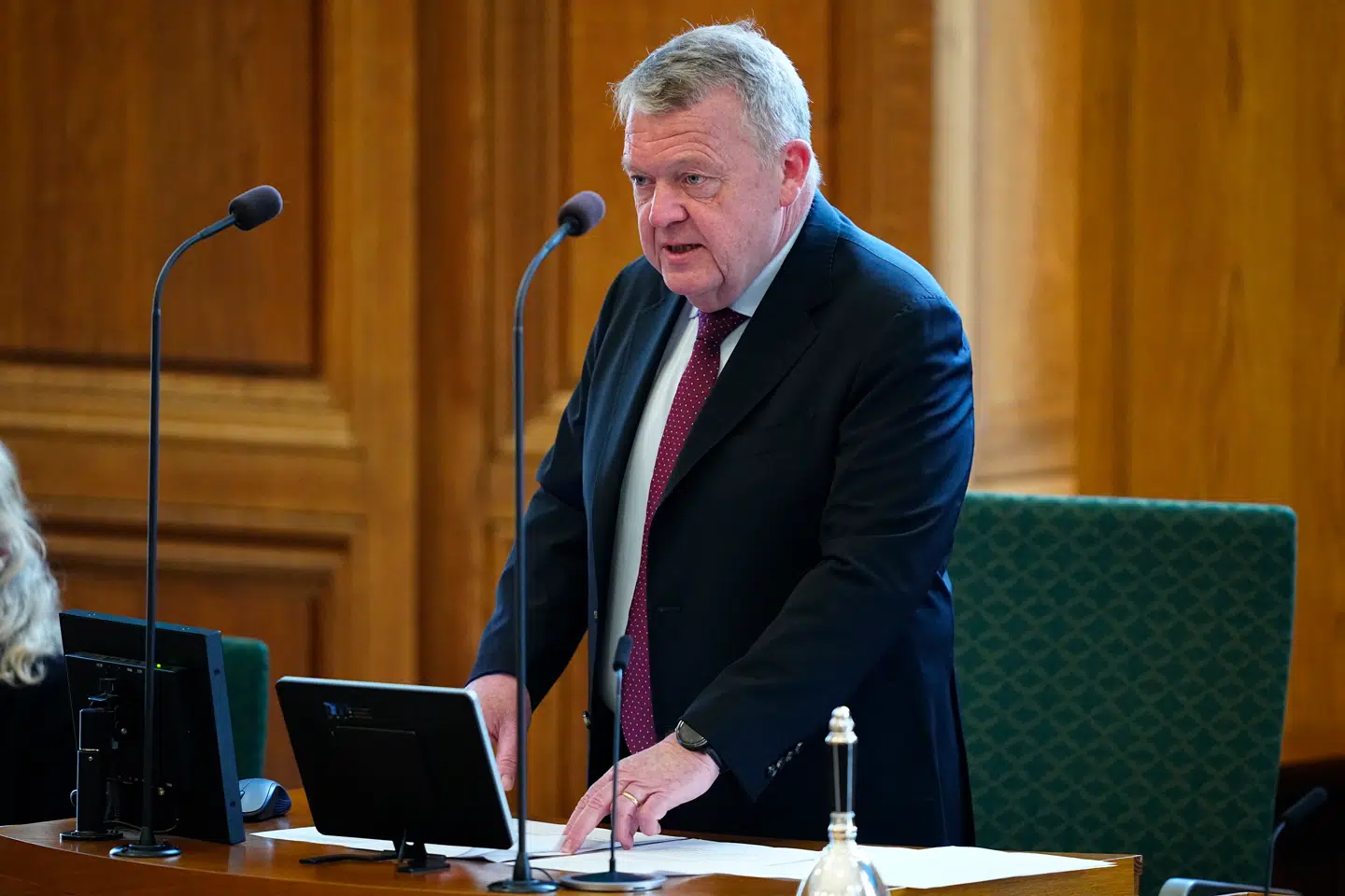 Lars Løkke Rasmussen på talerstolen i det nyvalgte Folketing, 10. april 2026.