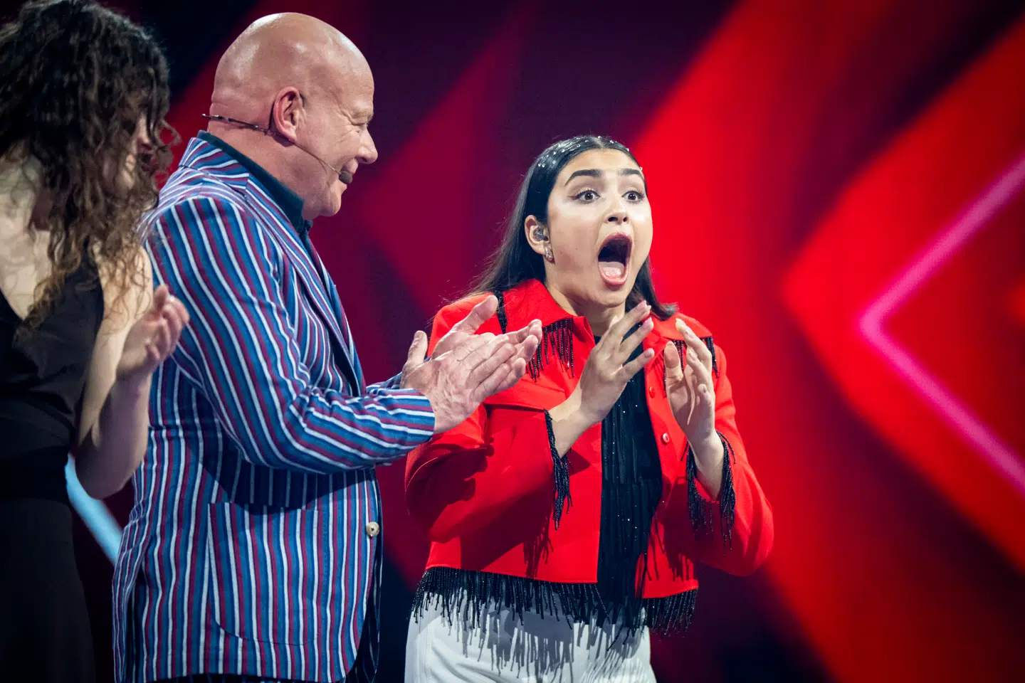 En overrasket Hevi, da hun fik at vide, at hun var blandt de sidste to finalister.