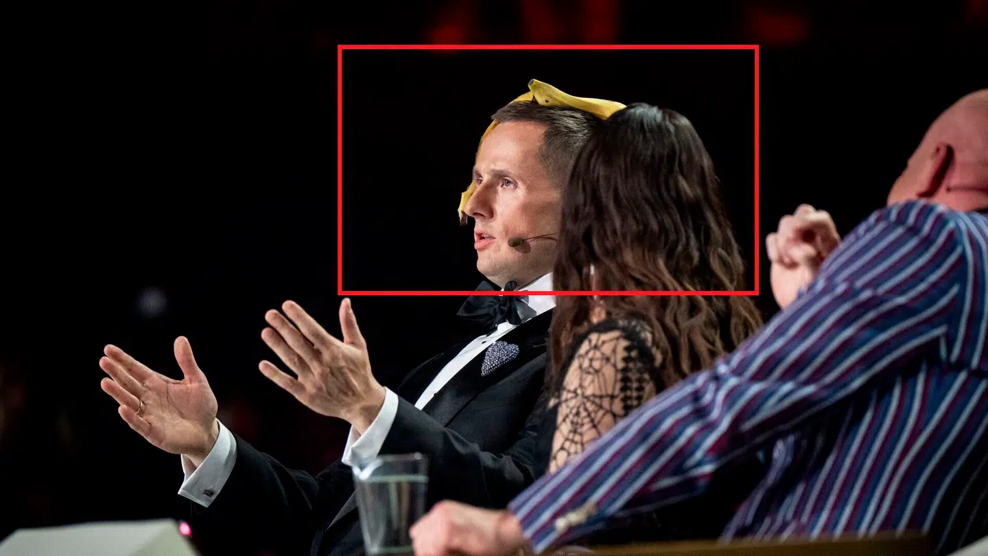 Benjamin Hav valgte undervejs i finalen at placere en bananskræl på hovedet.