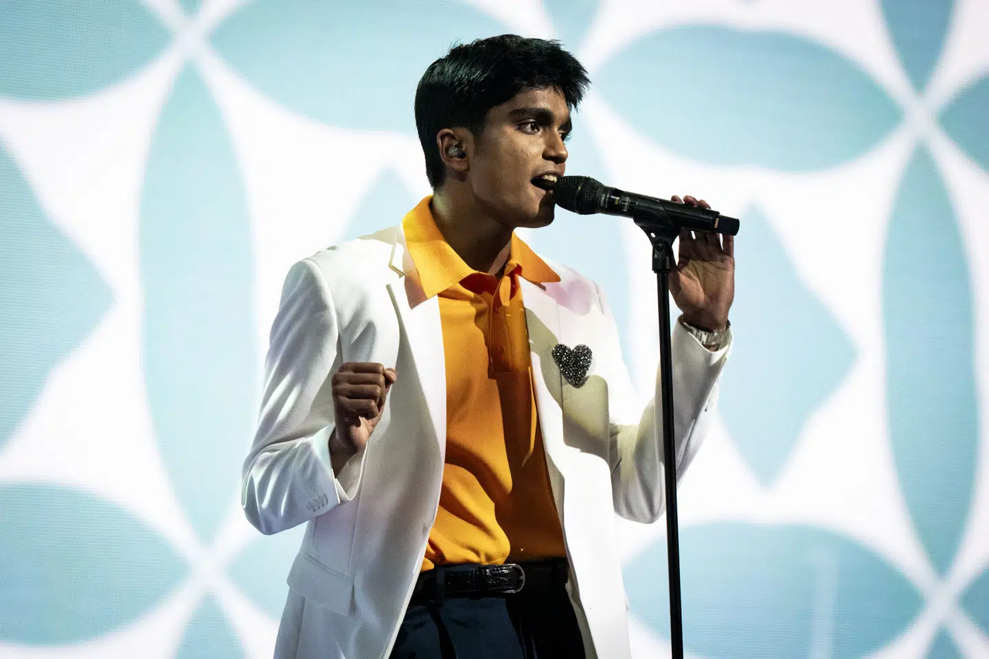 Årets finalister var på scenen tre gange. Først med en sang valgt af deres dommer, dernæst i en duet med en kendt kunstner, og til slut optrådte de med deres egen sang. (Arkivfoto).