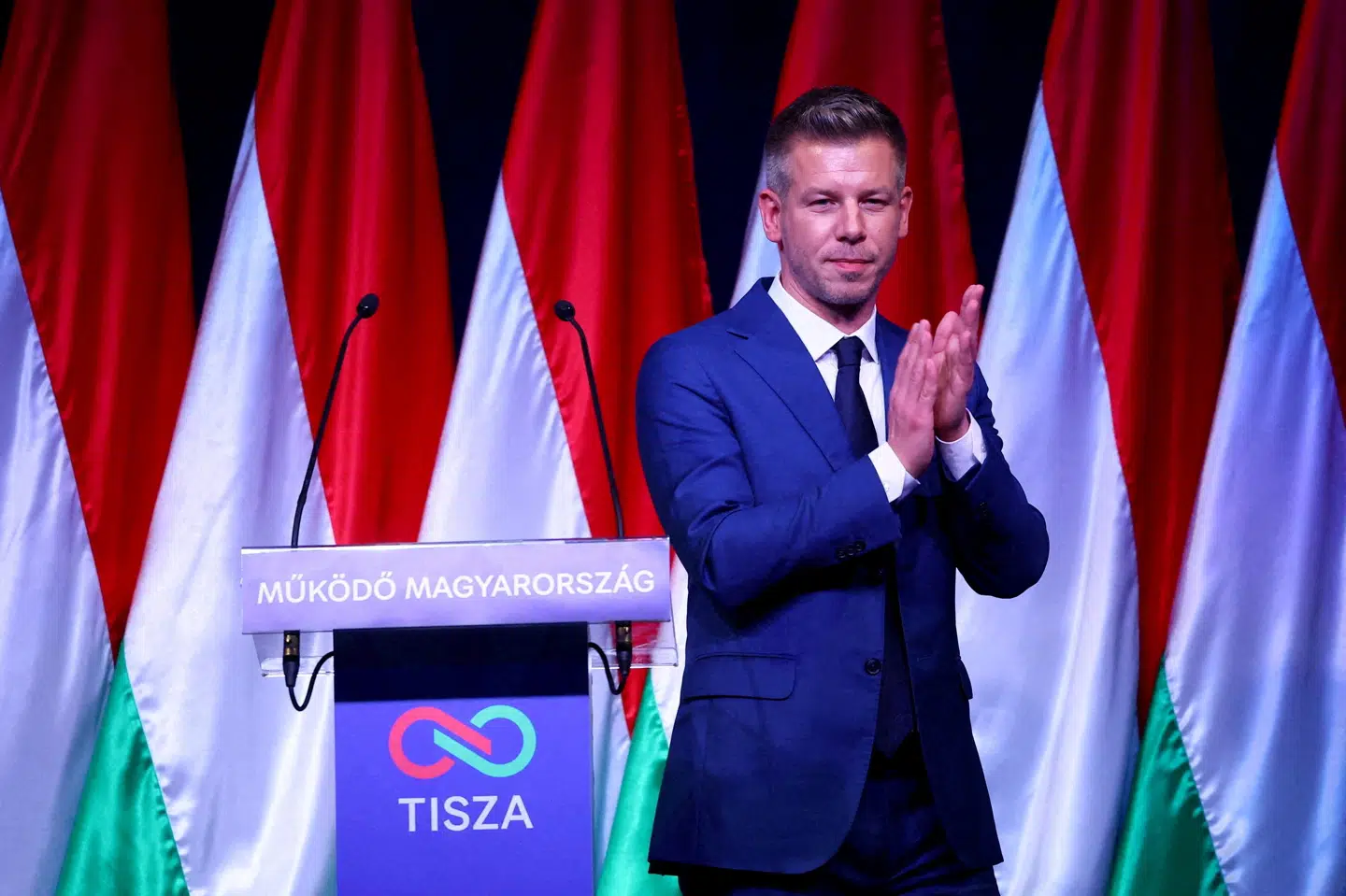 Peter Magyar er leder af oppositionspartiet Tisza i Ungarn. Han har tidligere været medlem af Fidesz, som han nu udfordrer. (Arkivfoto).