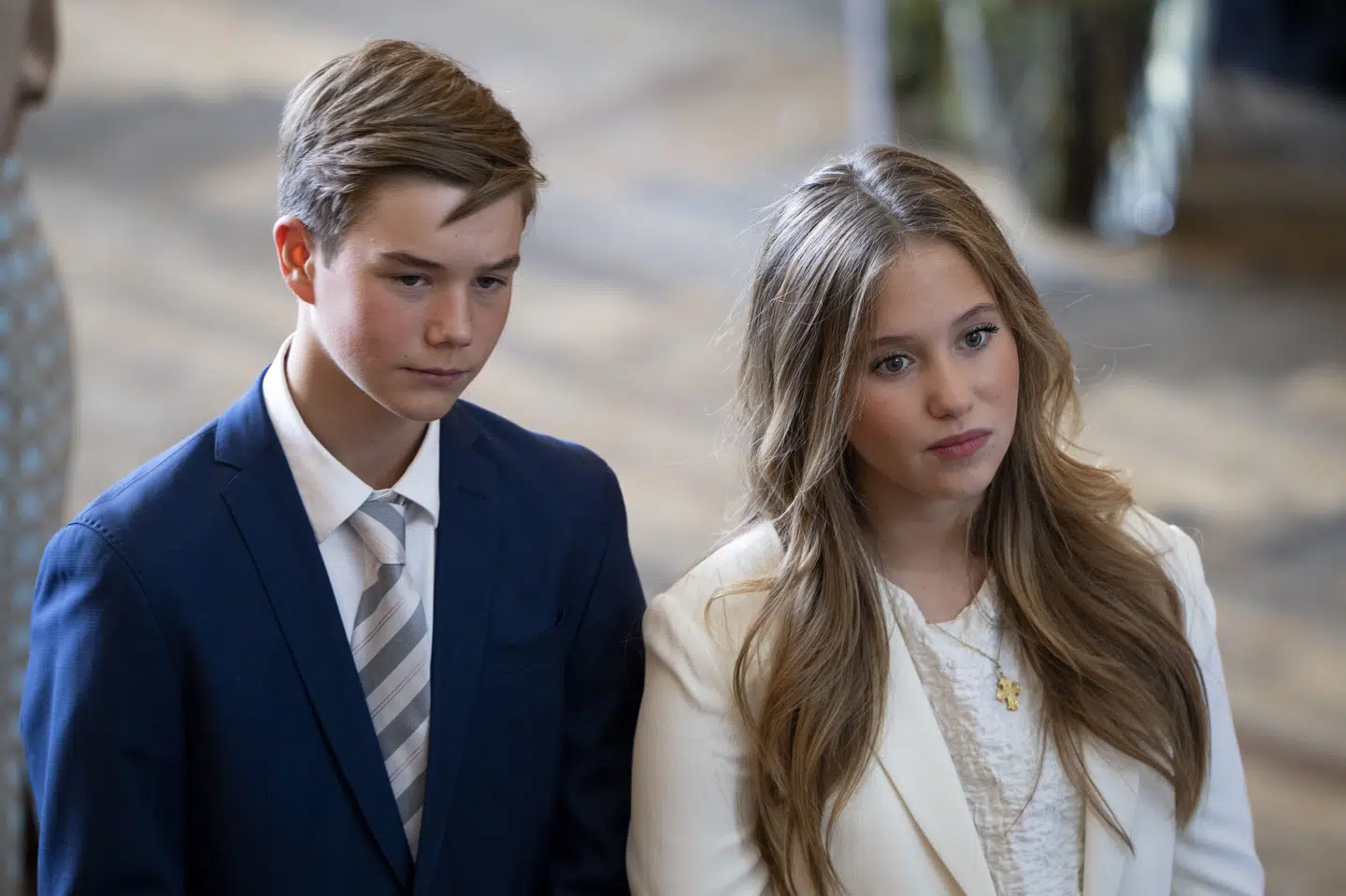 Prins Vincent og prinsesse Josephine, da søsteren Isabellas 18-års fødselsdag fejres på Aarhus Rådhus i april 2025. (Arkivfoto).