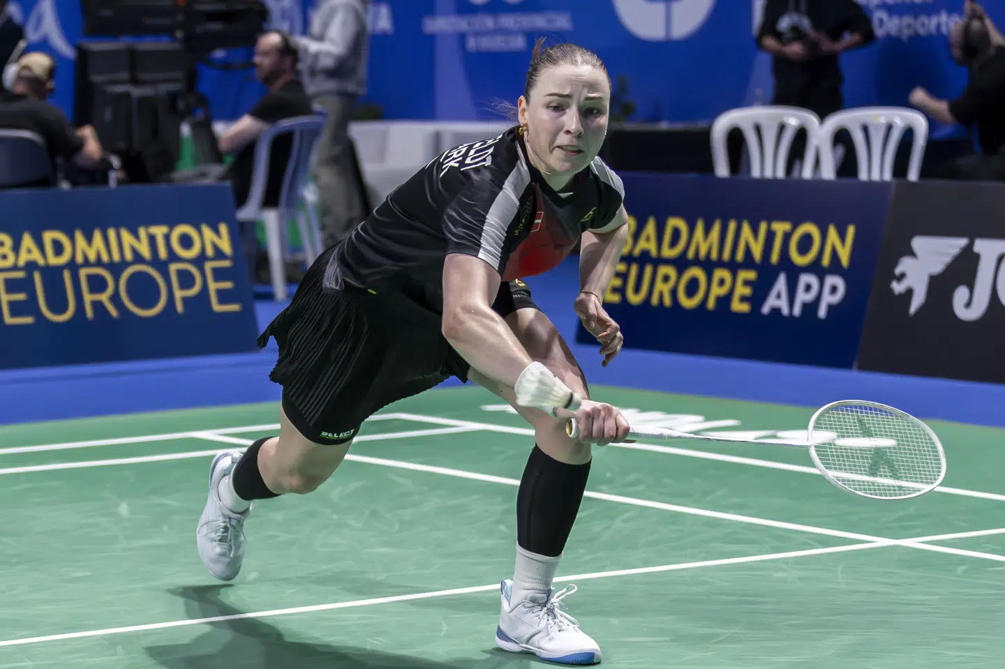 Line Kjærsfeldt virkede både nervøs og træt i søndagens EM-finale, hvor hun måtte se sig besejret af Kirsty Gilmour.