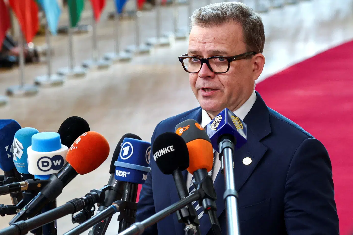 Den finske statsminister talte foran den fremmødte presse forud for et EU-topmøde 19. marts. (Arkivfoto).