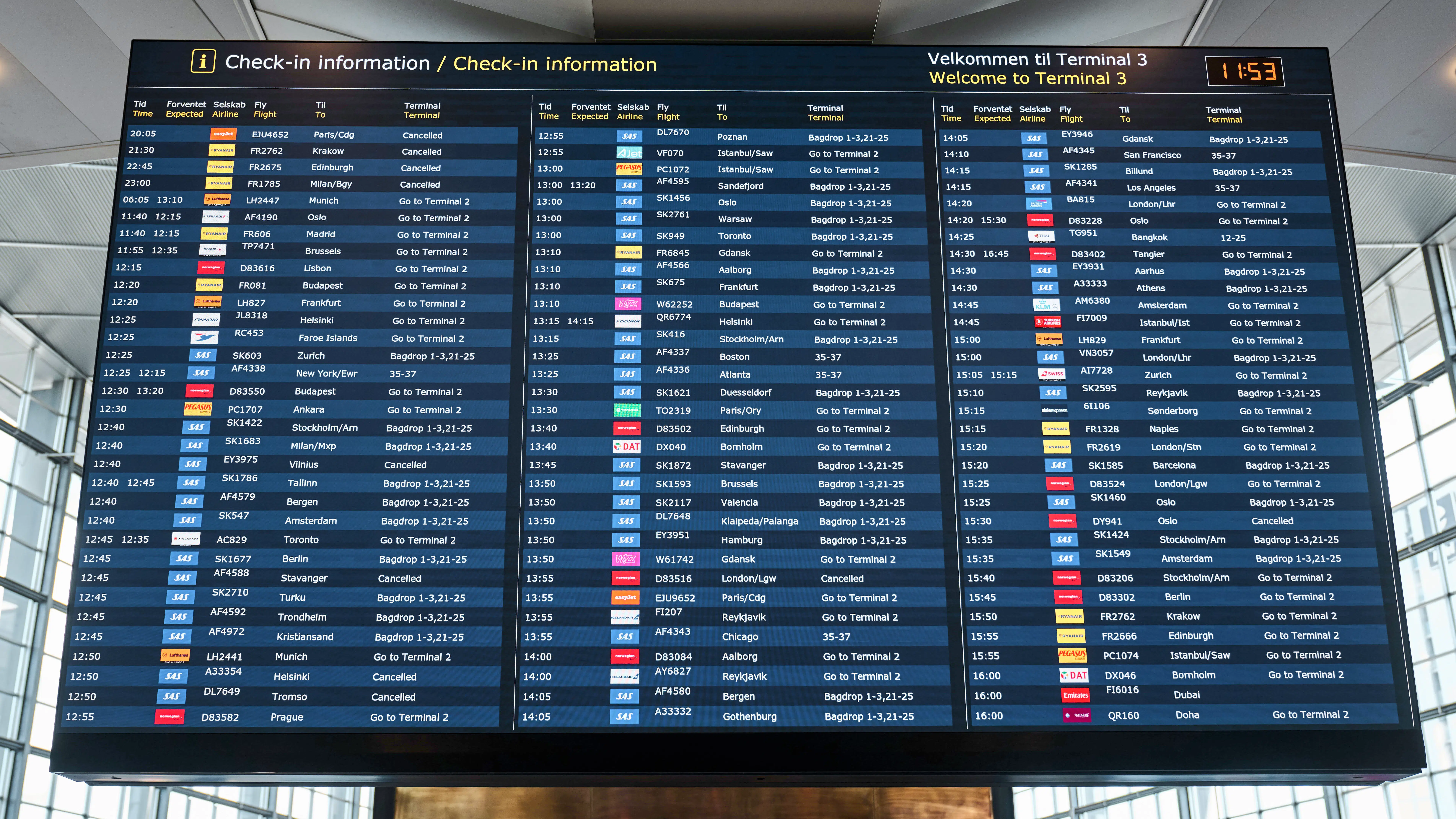 Stor strejke mandag og tirsdag: Mange fly ramt i København