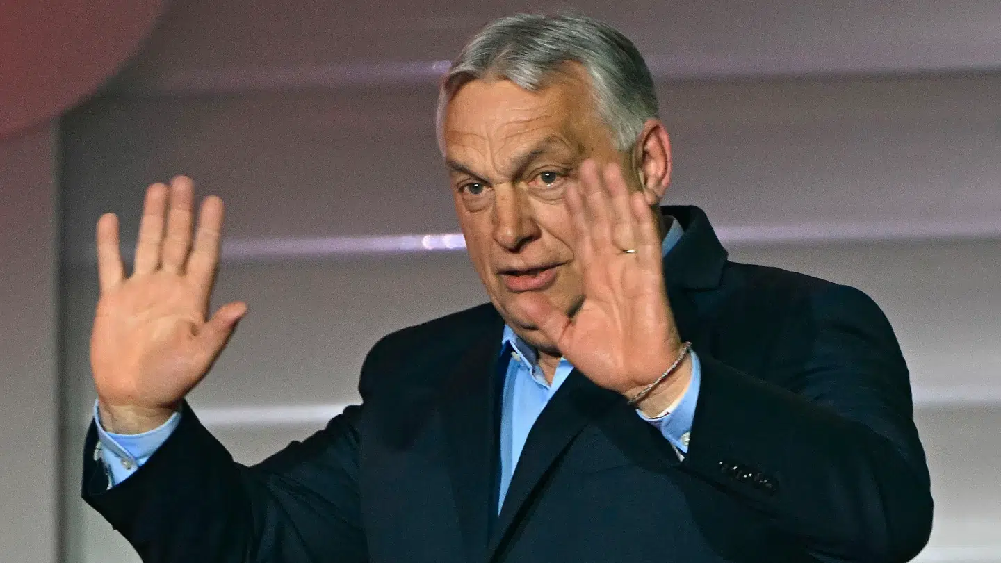 Viktor Orbán efter valgnederlaget søndag aften.