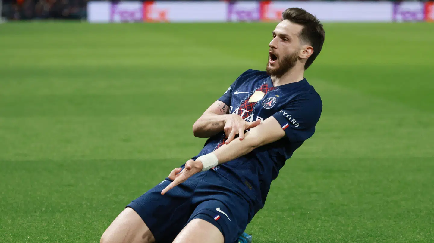 Khvicha Kvaratskhelia var den ene af to målskytter for PSG.