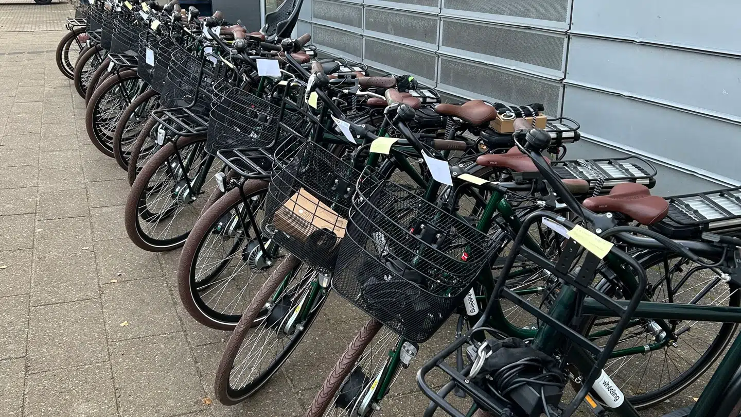 Her er de 40 cykler, som Hvidovre kommune har udlånt. Foto: Hvidovre Kommunes Facebookside