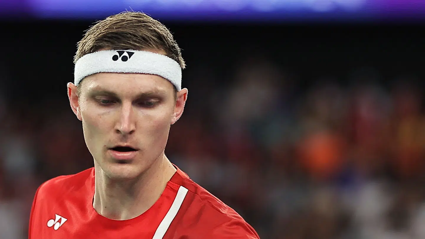 Arkivfoto af Viktor Axelsen under OL i Paris i 2024, hvor han vandt guld.