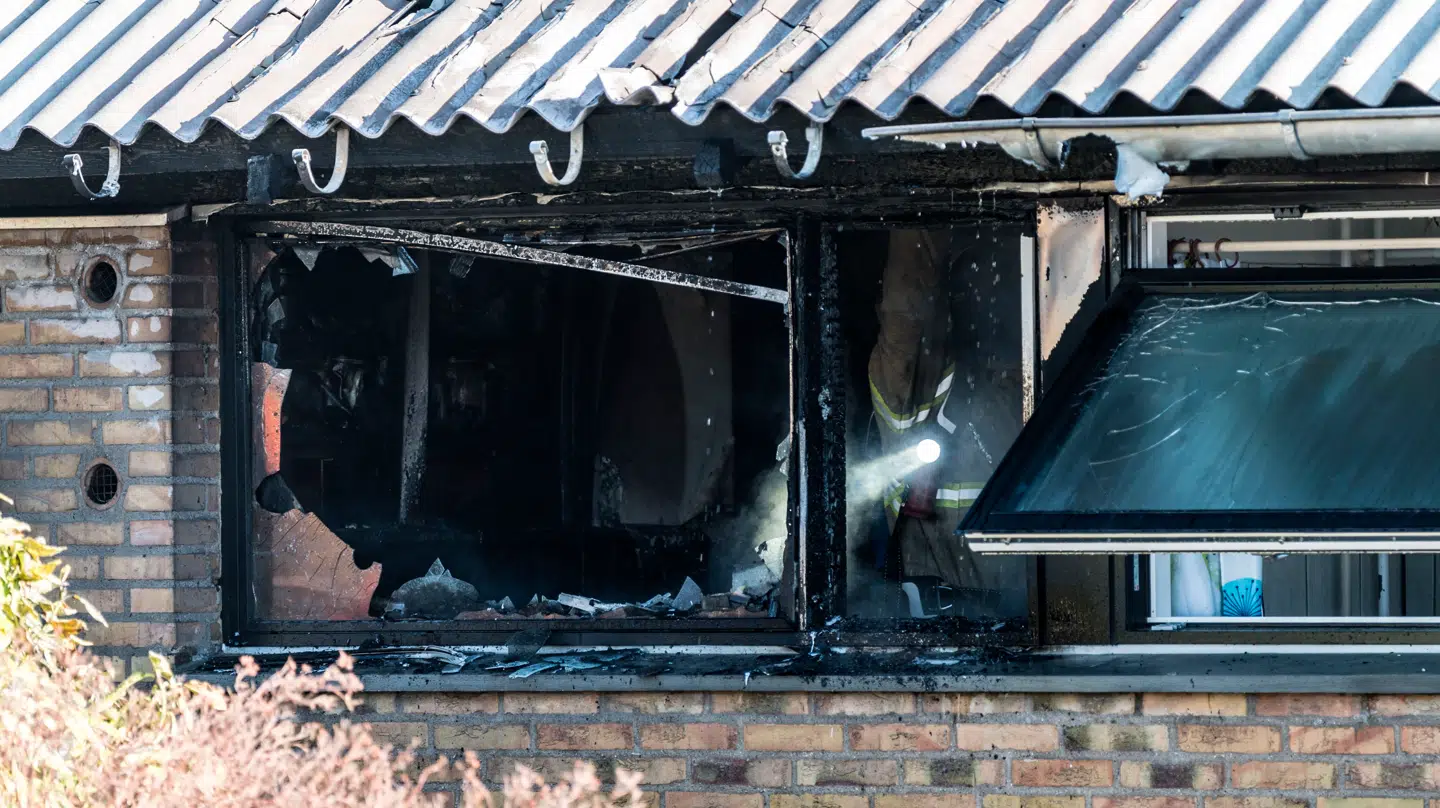 Brand i rækkehus på Læhegnet i Albertslund onsdag den 15. april 2026.