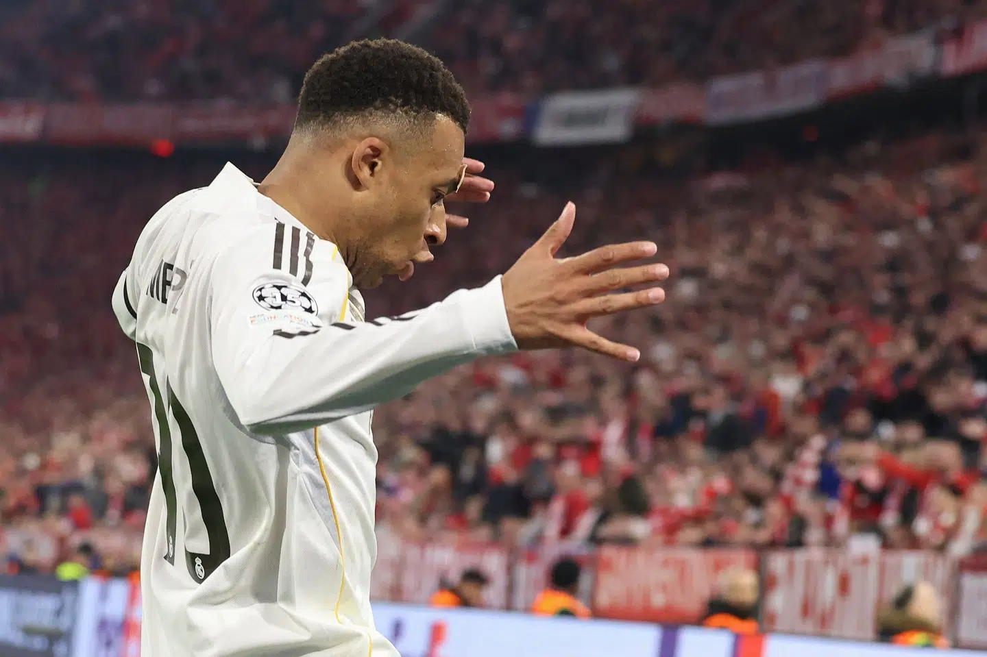 Real Madrid-angriberen Kylian Mbappé scorede i onsdagens kamp mod Bayern München. Men det var ikke nok til at gå videre.