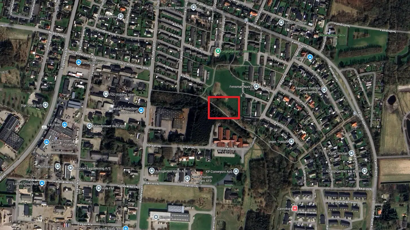 Ligdelene er blevet fundet i dette område.