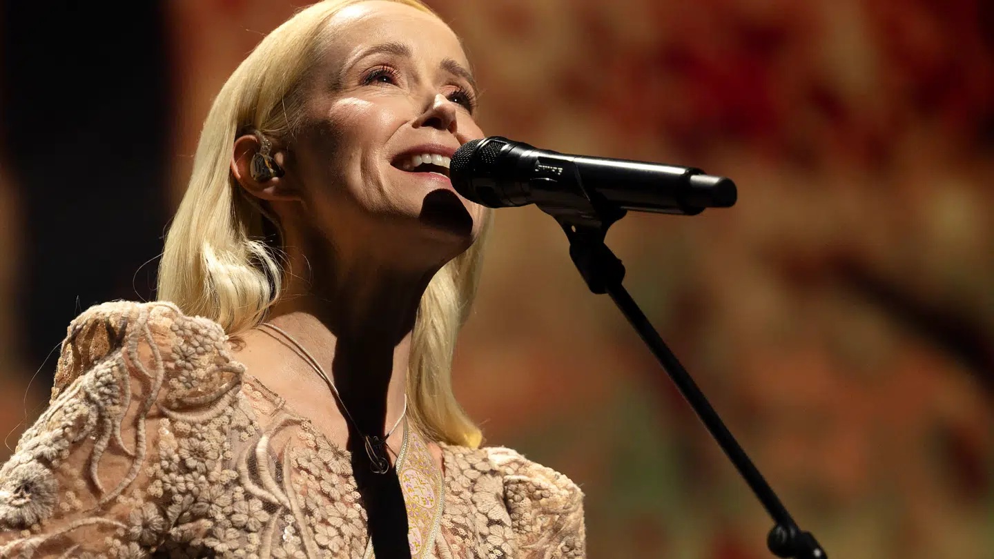 Tina Dickow på scenen i Royal Arena under sin 25-års jubilæumskoncert fredag den 17. marts 2026. (Foto: Torben Christensen/Scanpix 2026)