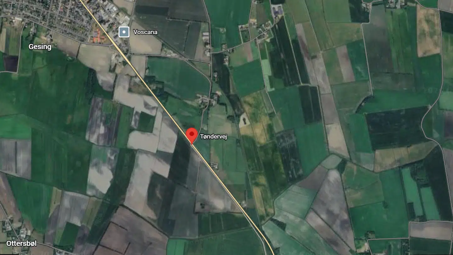Ulykken skete på Tøndervej syd for Skærbæk.