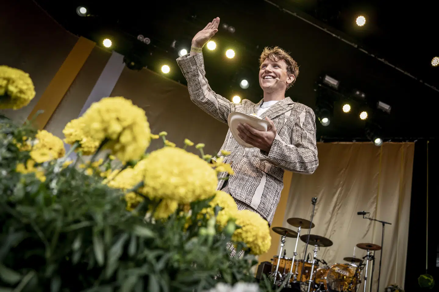 Tobias Hamann på scenen i Tivoli i København i forbindelse med fejringen af Jonas Vingegaard, efter at cykelrytteren vandt Tour de France i 2022. (Arkivfoto).