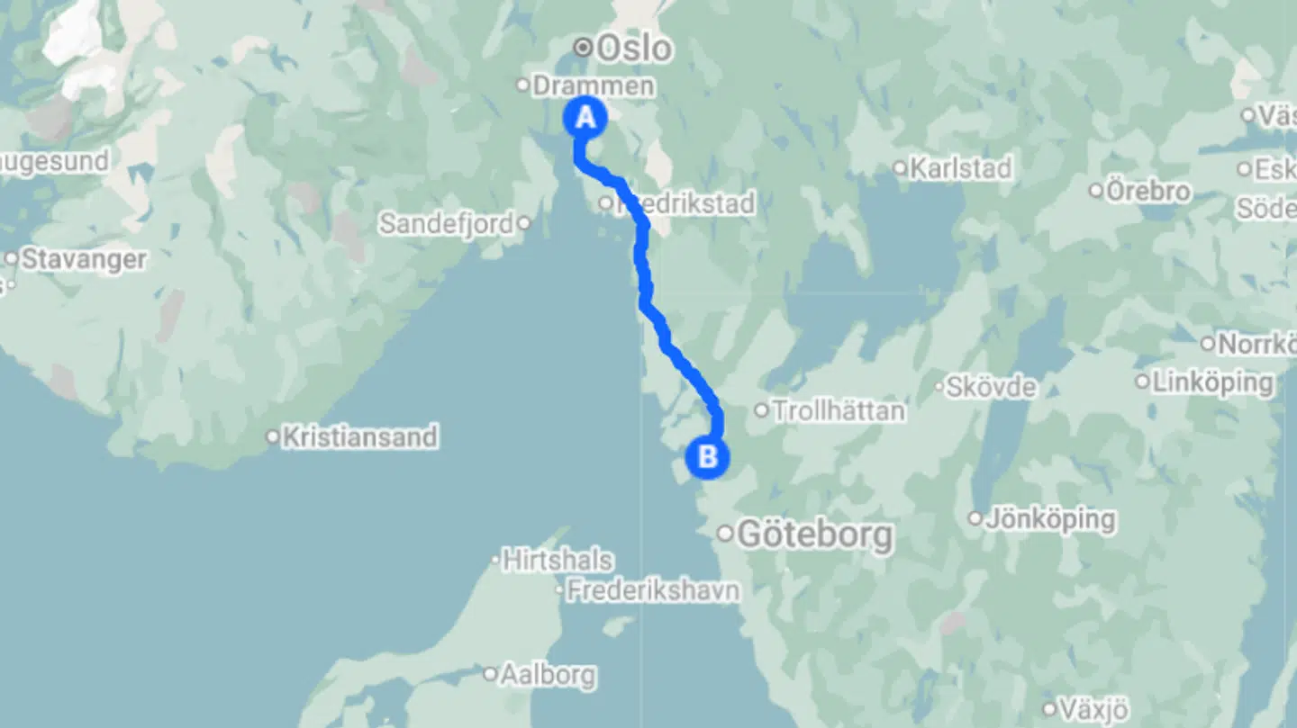 Drengen blev standset af svensk politi, efter bussen havde kørt over grænsen fra Norge til Sverige.