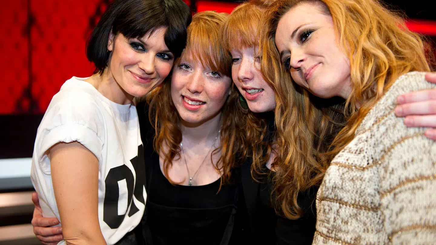 Sådan så det ud i 2011, da Rikke og Trine (I midten) havde Pernille Rosendahl som mentor i 'X Factor'.