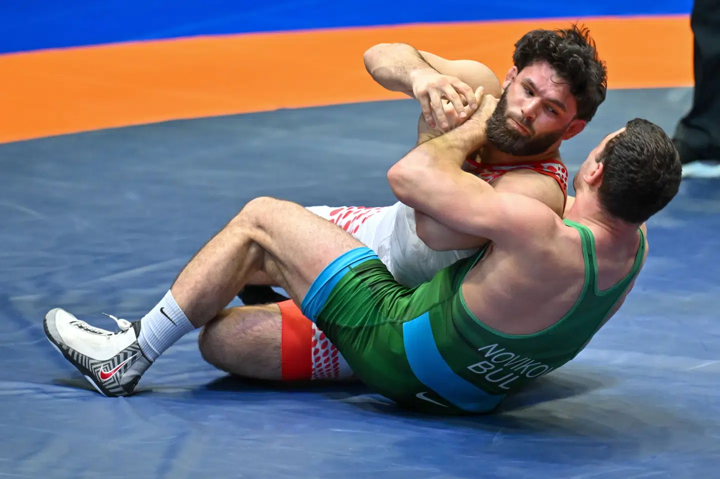Danske Turpal Bisultanov vandt tirsdag EM-finalen i brydning i 87-kiloklassen over den olympiske mester, bulgareren Semen Novikov. (Arkivfoto).