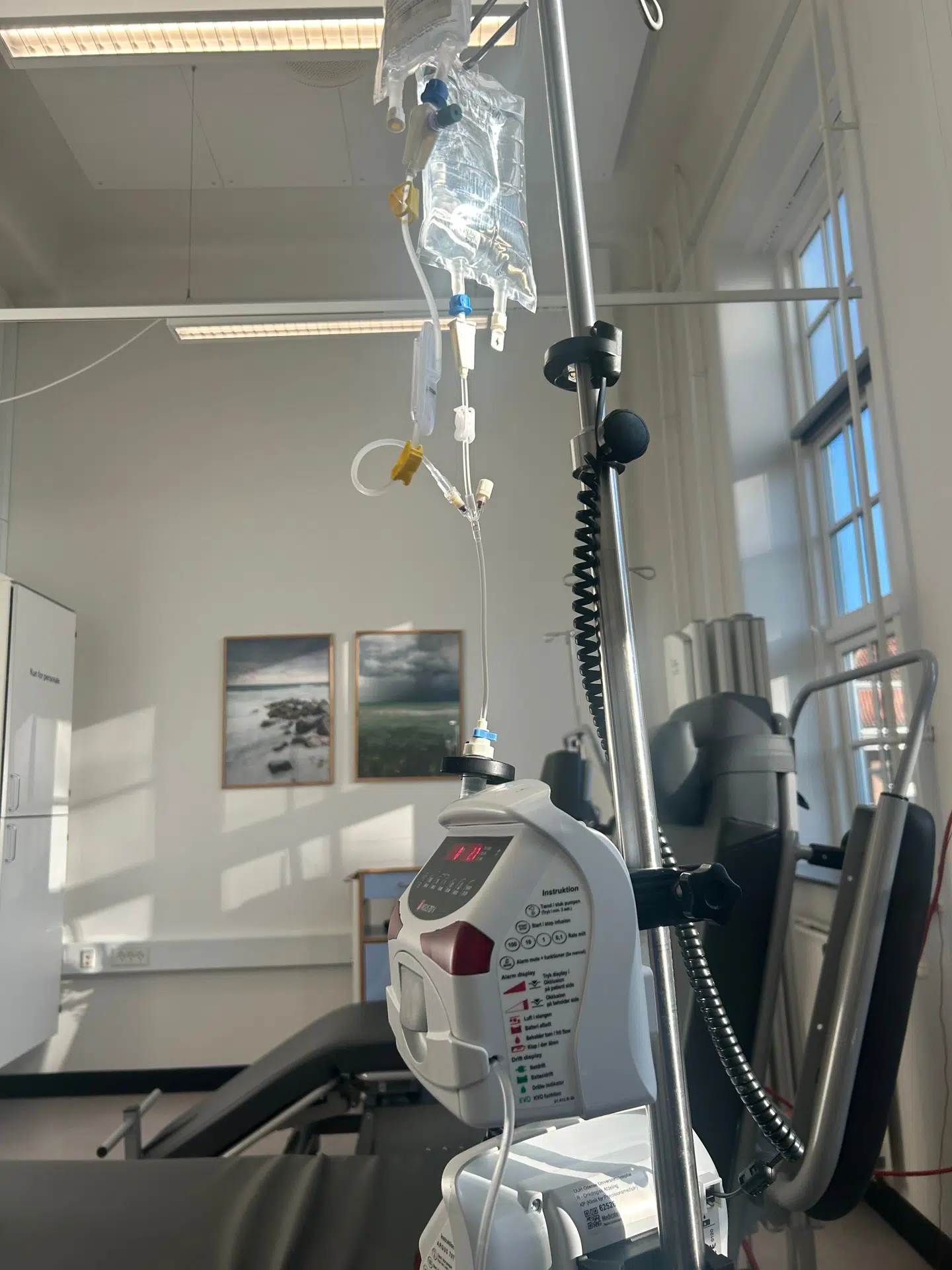 Louise Randrup kom i immunterapi på Odense Universitethospital, efter lægerne fandt kræft i hendes lymfer. Jævnligt skulle hun komme ind og få medicin gennem et drop.