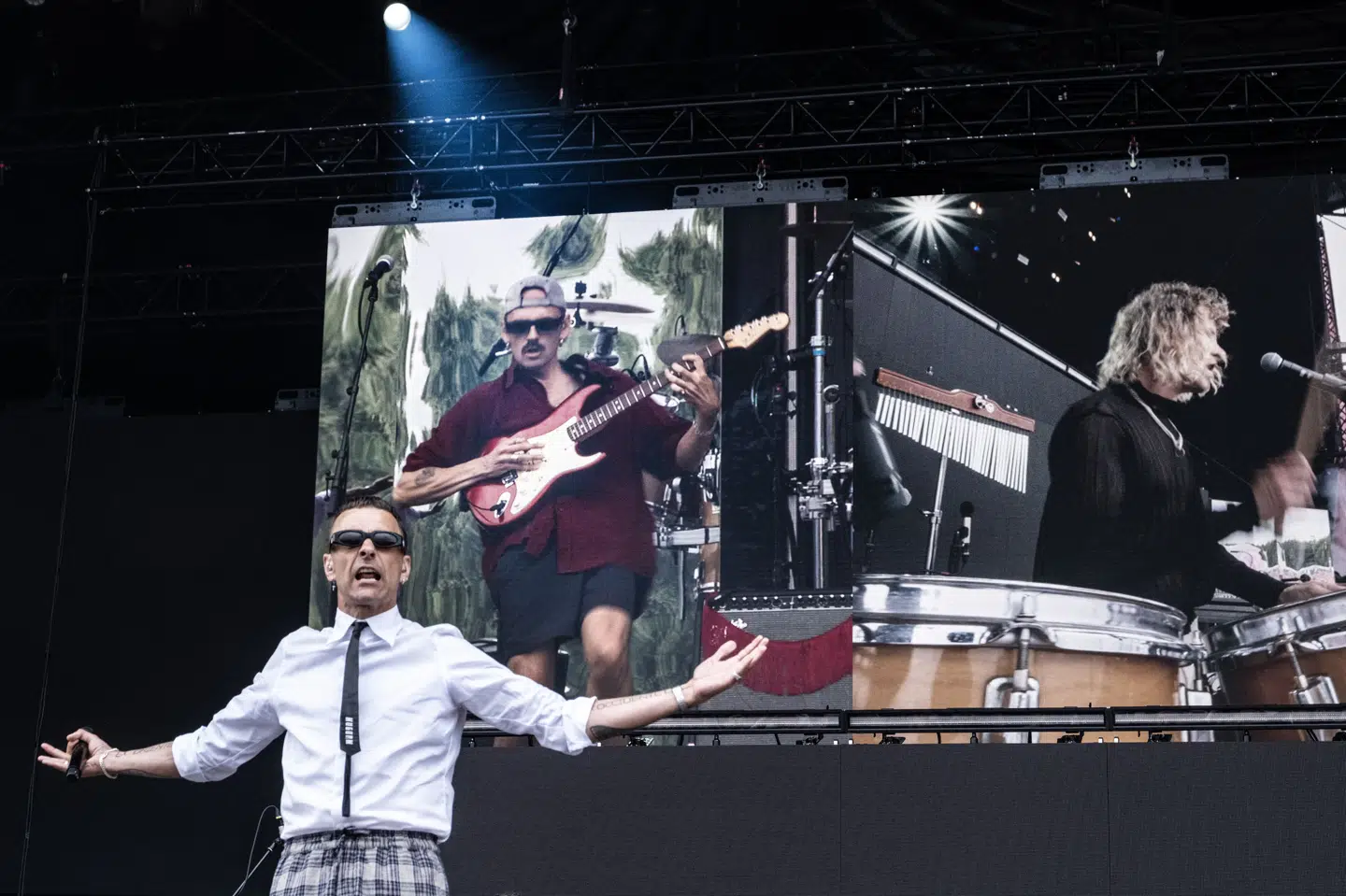 Hugorm har Simon Kvamm i front, Árni Bergmann Jóhannsson bag trommesættet og Morten Gorm på guitar. (Arkivfoto).