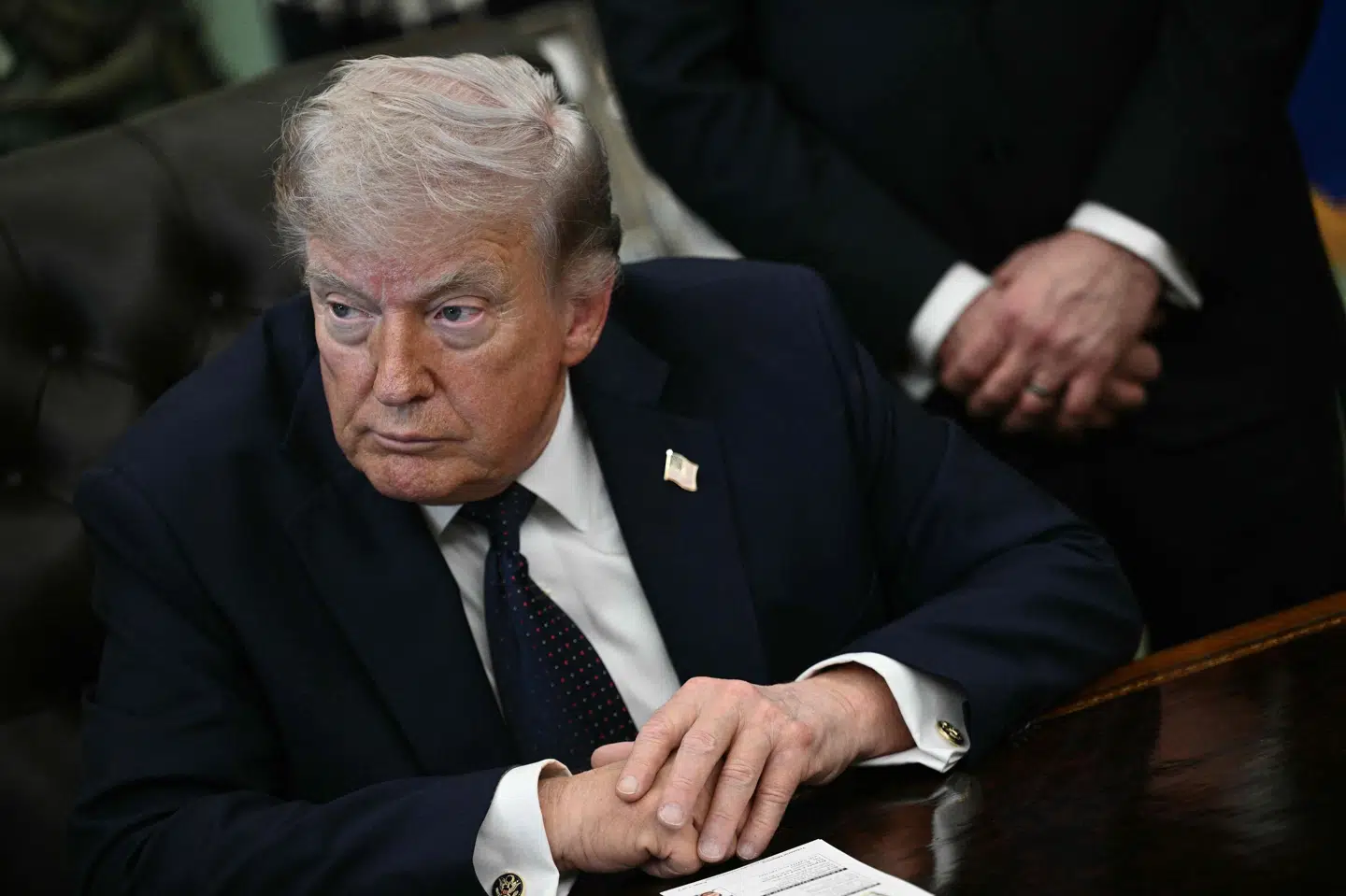 USA's præsident, Donald Trump, udtalte sig torsdag til journalister i Det Ovale Værelse i Det Hvide Hus.