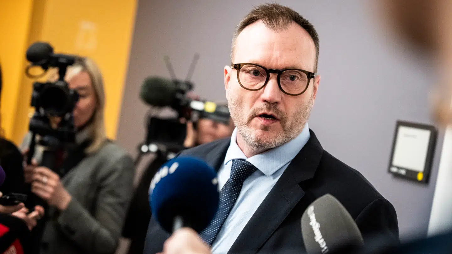 Formand for Borgernes Parti, Lars Boje Mathiesen, ses her på Christiansborg den 30. marts.