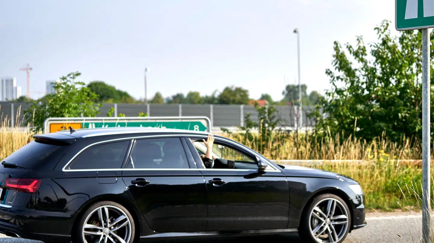 Motorvejsskilt ved nedkørsel til Holbækmotorvejen fra Avedøre Havnevej. Hvidovre d. 15. juli 2021