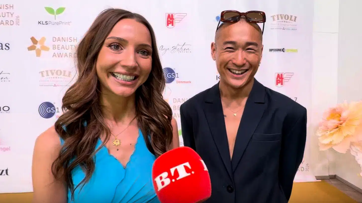 Lissa Paustian og Morten Mortensen var begge i hopla på den røde løber.