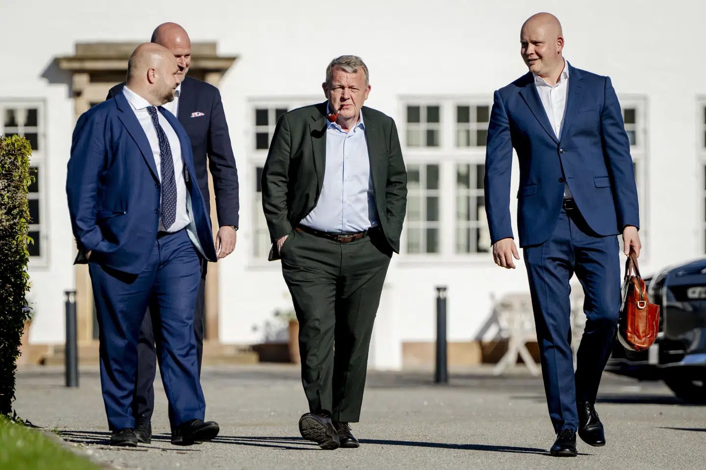 Moderaternes formand, Lars Løkke Rasmussen, mødte onsdag op på Marienborg, der er statsministerens embedsbolig, for at være med i officielle regeringsforhandlinger. (Arkivfoto).